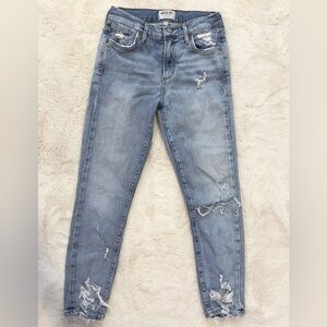 Agolde Los Angeles Blue Distressed Women Jeans
